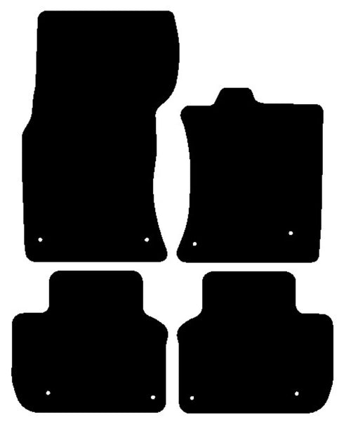 Jaguar XF Saloon (X260) 2016 onwards Black Luxury Velour Tailored Car Mats NV HITECH