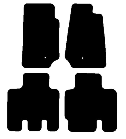 Jeep Wrangler 4Dr (JK) Single Eyelet 2007-2017 Black Luxury Velour Tailored Car Mats NV HITECH