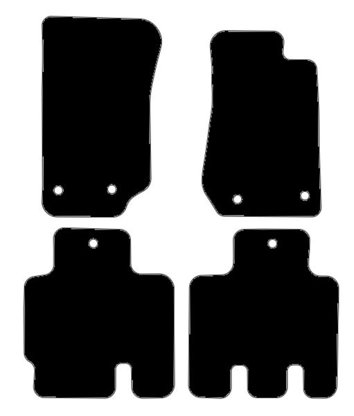 Jeep Wrangler 4Dr (JK) Double Eyelet 2007-2017 Black Premium Carpet Tailored Car Mats NV HITECH