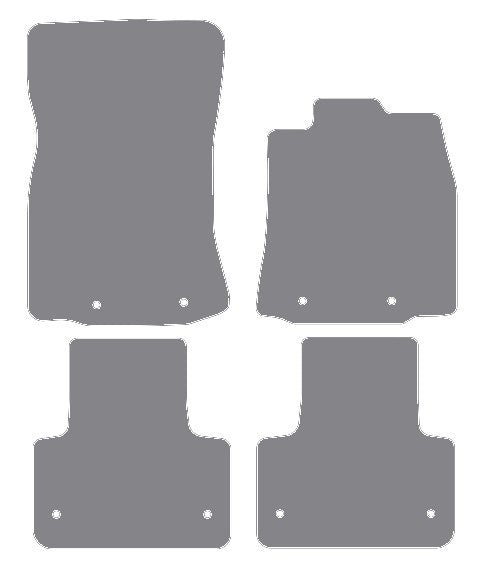 Jaguar XJ Series (X351) SWB (Eyelets Front And Rear) 2009-2019 Grey Tailored Carpet Car Mats NV HITECH