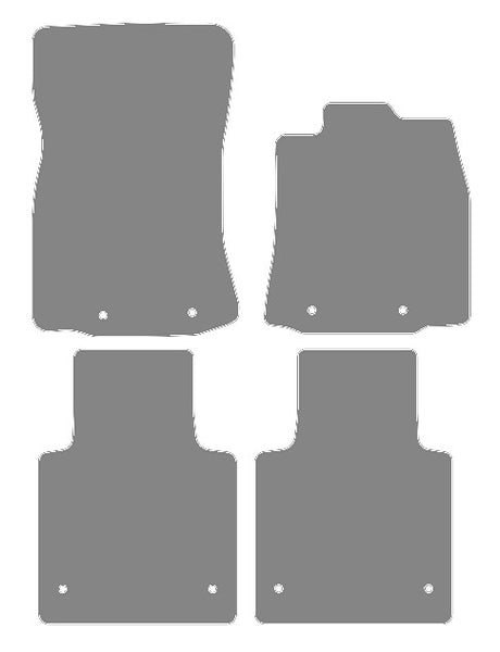 Jaguar XJ Series (X351) LWB (Eyelets Front And Rear) 2009-2019 Grey Premium Carpet Tailored Car Mats NV HITECH