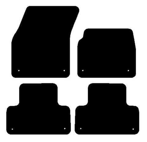 Land Rover Range Rover Evoque L538 (rear holes 4cm from bottom) 2011-2013 Black Luxury Velour Tailored Car Mats NV HITECH