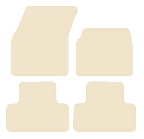 Land Rover Range Rover Evoque L538 (rear holes 4cm from bottom) 2011-2013 Beige Luxury Velour Tailored Car Mats NV HITECH