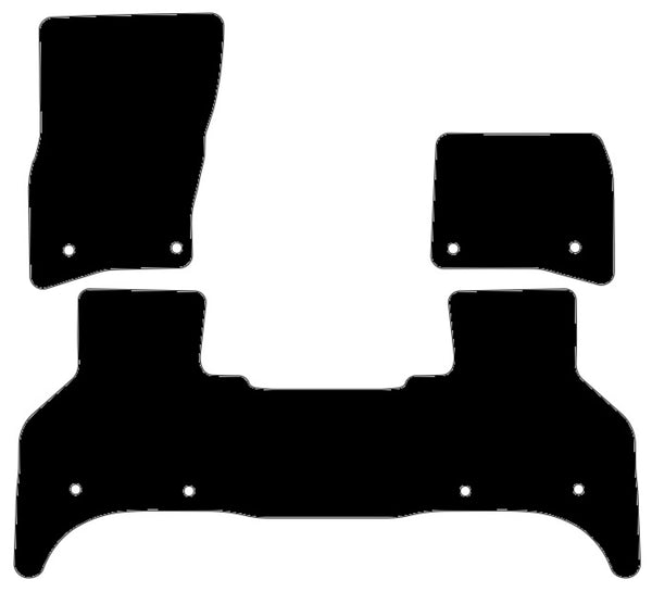 Land Rover Defender L663 110 5 Seater 2020 onwards Black Luxury Velour Tailored Car Mats NV HITECH