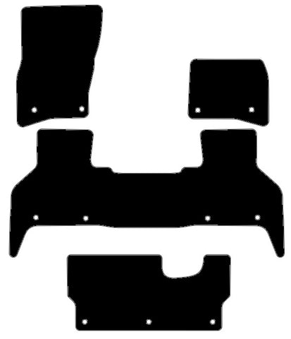 Land Rover Defender L663 130 8 Seater 2020 onwards Black Luxury Velour Tailored Car Mats NV HITECH