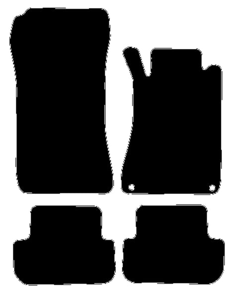 Mercedes CLK (W209) Convertible / Coupe 2003-2009 Black Luxury Velour Tailored Car Mats NV HITECH