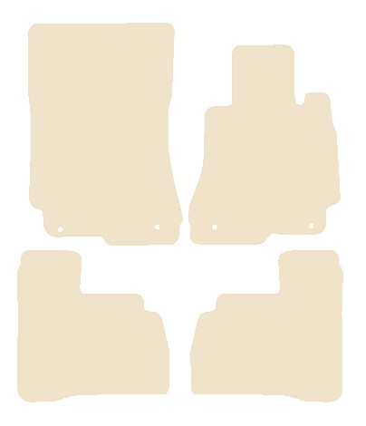 Mercedes S Class (W221) Saloon SWB 2006-2013 Beige Luxury Velour Tailored Car Mats NV HITECH