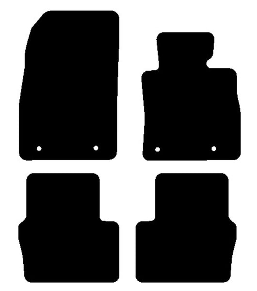 Mazda 2 2014 onwards Black Luxury Velour Tailored Car Mats NV HITECH