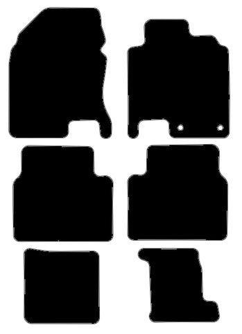 Nissan Qashqai+2 2008-2013 Black Luxury Velour Tailored Car Mats NV HITECH