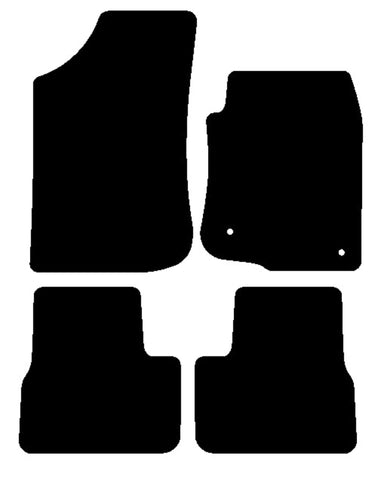 Peugeot 2008 2013-2019 Black Luxury Velour Tailored Car Mats NV HITECH