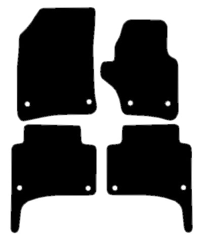 Porsche Cayenne - 1st Generation (Oval Fixings) 2003-2010 Black Luxury Velour Tailored Carpet Car Mats NV HITECH