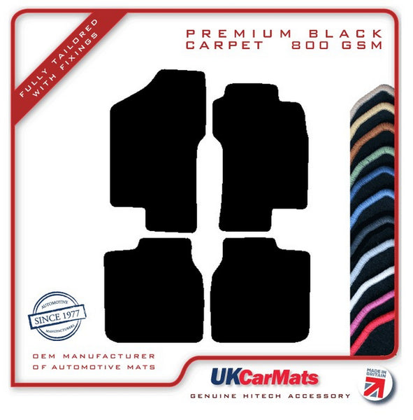 Fiat Bravo 1995-2001 Black Premium Carpet Tailored Car Mats HITECH