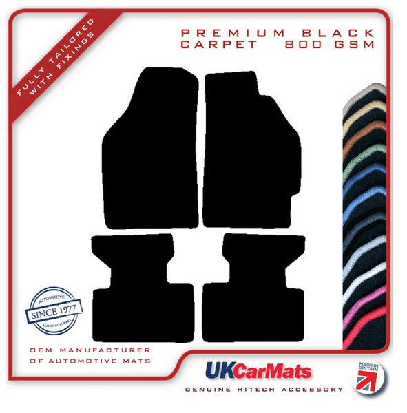 Fiat Punto 1999-2006 Black Premium Carpet Tailored Car Mats HITECH