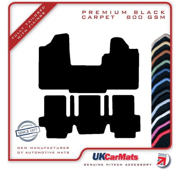 Fiat Multipla 1999-2010 Black Premium Carpet Tailored Car Mats HITECH