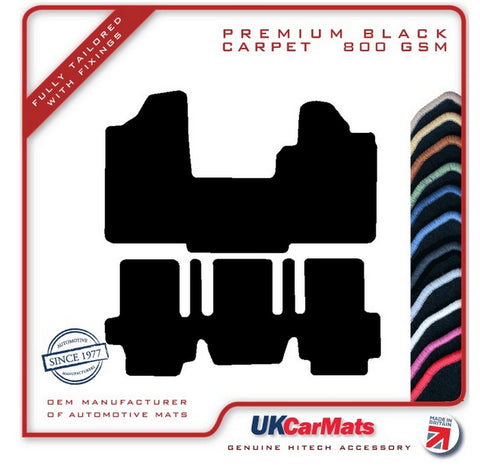 Fiat Multipla 1999-2010 Black Premium Carpet Tailored Car Mats HITECH