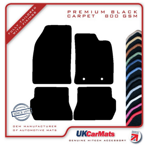 Ford Fiesta Mk6 2002-2008 Black Premium Carpet Tailored Car Mats HITECH