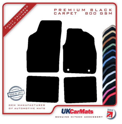 Fiat Panda 2003-2012 Black Premium Carpet Tailored Car Mats HITECH