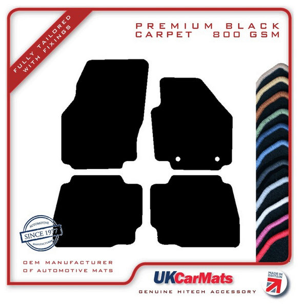 Ford Mondeo Mk4 (Oval Fixings) 2007-2012 Black Premium Carpet Tailored Car Mats HITECH