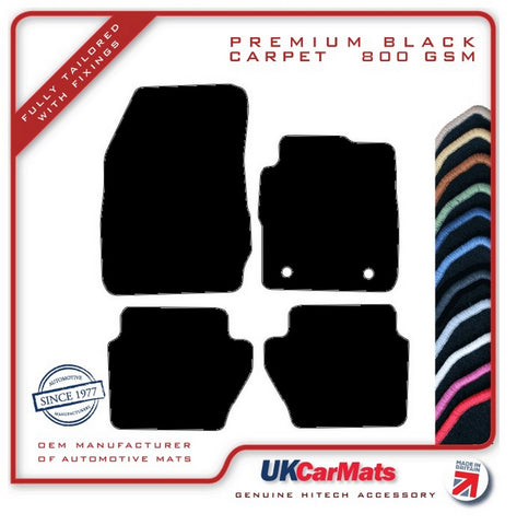 Ford Fiesta Mk7 2008-2011 Black Premium Carpet Tailored Car Mats HITECH