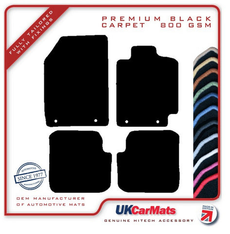 Fiat Stilo 2002-2007 Black Premium Carpet Tailored Car Mats HITECH