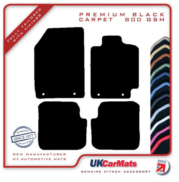 Fiat Stilo 2002-2007 Black Premium Carpet Tailored Car Mats HITECH