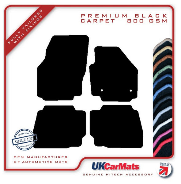 Ford Mondeo Mk4 (Round Fixings) 2012-2014 Black Premium Carpet Tailored Car Mats HITECH