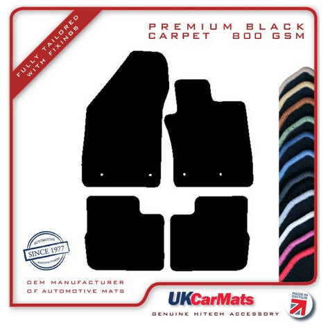 Fiat Tipo Hatchback 2016 onwards Black Premium Carpet Tailored Car Mats HITECH