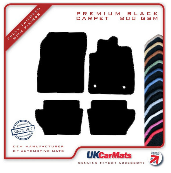 Ford Fiesta Mk8 2017 onwards Black Premium Carpet Tailored Car Mats HITECH