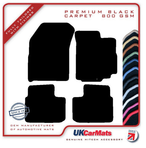 Fiat Sedici 2006-2011 Black Premium Carpet Tailored Car Mats HITECH
