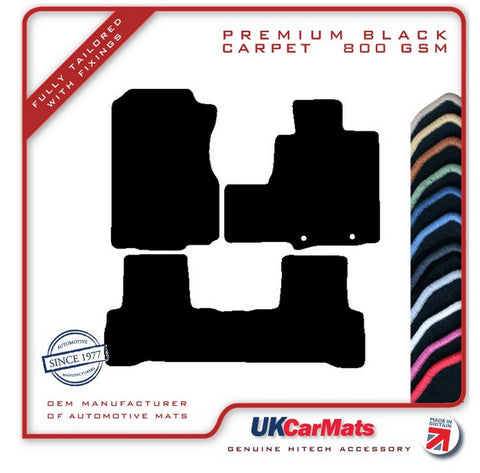 Honda CR-V (FOR MODELS WITH PLASTIC RINGS) 2007-2012 Black Premium Carpet Tailored Car Mats HITECH