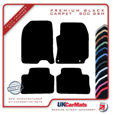 Hyundai Kona 2017-2023 Black Premium Carpet Tailored Car Mats HITECH