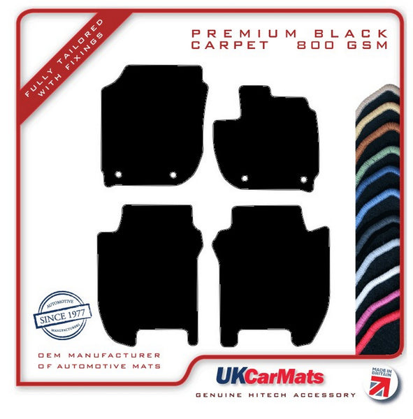 Honda Jazz Automatic 2015-2020 Black Premium Carpet Tailored Car Mats HITECH