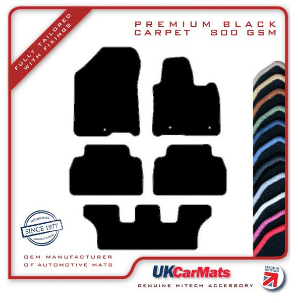 Hyundai Santa Fe (7 Seat) 2018 onwards (NOT FOR HYBRID MODELS!) Black Premium Carpet Tailored Car Mats HITECH