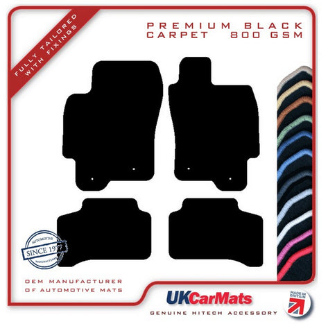 Jaguar X-Type (X400) 2.5/3.0 2004-2010 Black Premium Carpet Tailored Car Mats HITECH