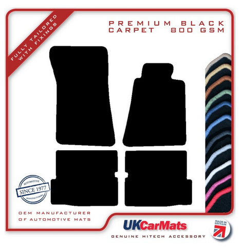 Mercedes SL (R107) 2 Seater 1972-1989 Black Premium Carpet Tailored Car Mats HITECH