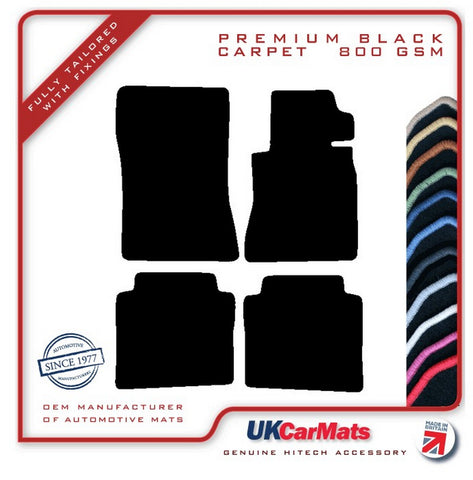 Mercedes S Class (W126) Saloon SWB 1982-1992 Black Premium Carpet Tailored Car Mats HITECH