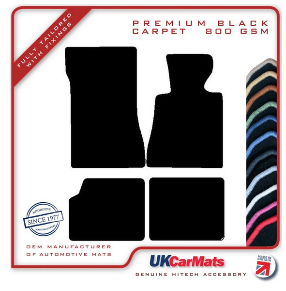 Mercedes E Class (W123) Saloon LWB 1975-1985 Black Premium Carpet Tailored Car Mats HITECH