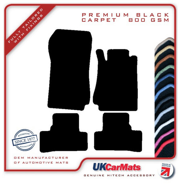 Mercedes CLK (C208) Convertible 1997-2003 Black Premium Carpet Tailored Car Mats HITECH