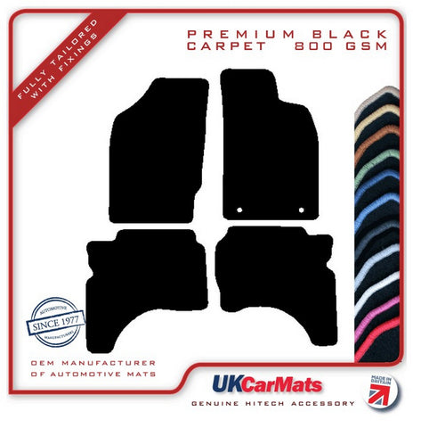 Mitsubishi L200 Double-Cab 1996-2006 Black Premium Carpet Tailored Car Mats HITECH