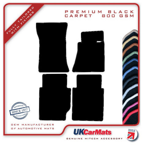 Mercedes S Class (W116) Saloon 1972-1981 Black Premium Carpet Tailored Car Mats HITECH