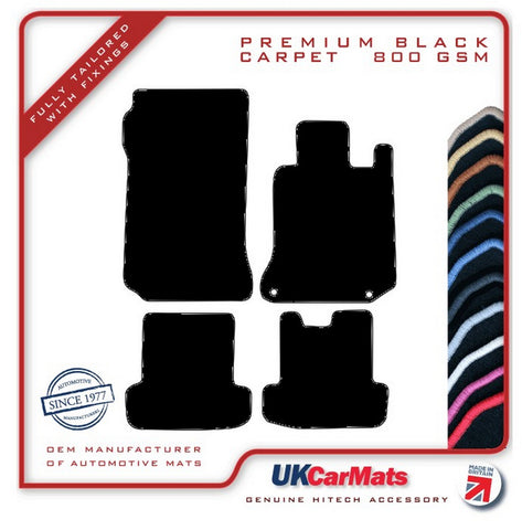 Mercedes C Class (W204) Coupe Automatic 2011-2015 Black Premium Carpet Tailored Car Mats HITECH
