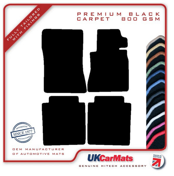 Mercedes S Class (W126) Saloon LWB 1982-1992 Black Premium Carpet Tailored Car Mats HITECH