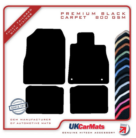Nissan Micra Mk5 2017 onwards Black Premium Carpet Tailored Car Mats HITECH