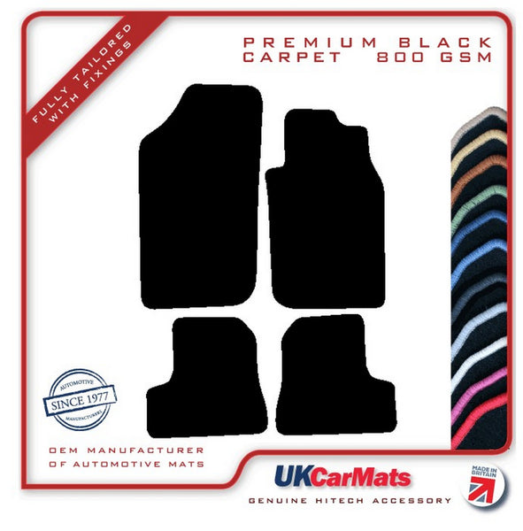 Peugeot 206 CC 2000-2006 Black Premium Carpet Tailored Car Mats HITECH
