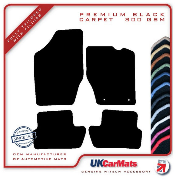 Peugeot 307 2001-2006 Black Premium Carpet Tailored Car Mats HITECH