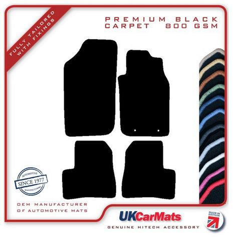 Peugeot 206 1998-2006 Black Premium Carpet Tailored Car Mats HITECH