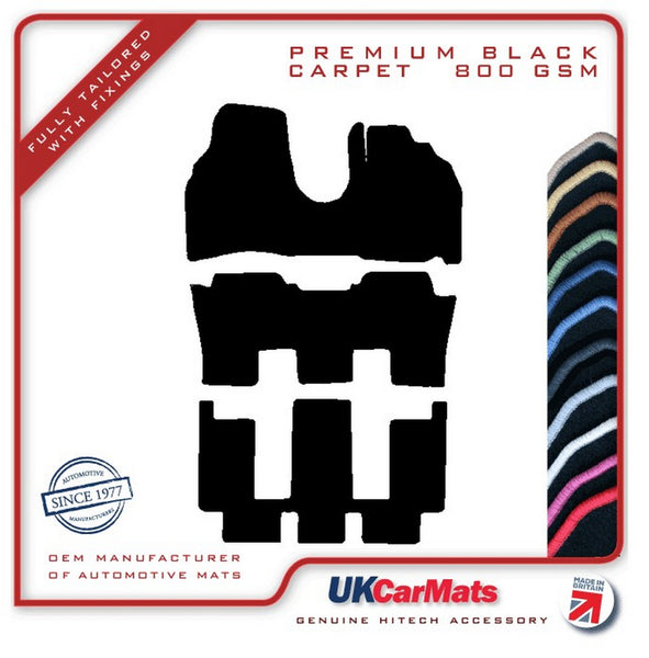 Peugeot 807 2002-2010 Black Premium Carpet Tailored Car Mats HITECH
