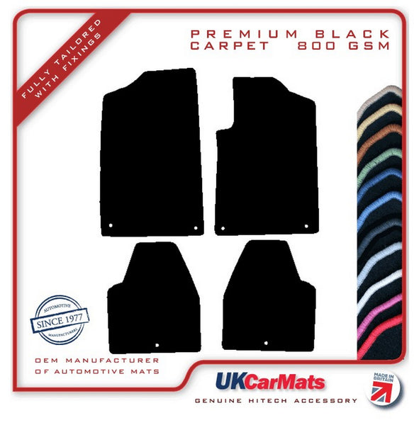 Peugeot 607 2000-2006 Black Premium Carpet Tailored Car Mats HITECH