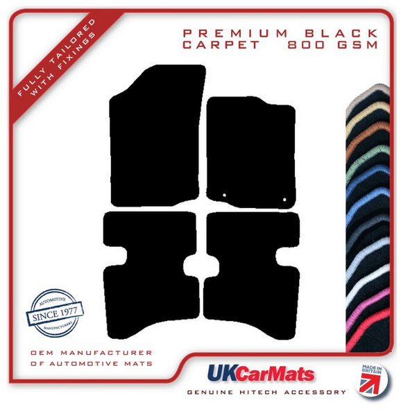 Peugeot 107 (Two Fixings Driver) 2010-2014 Black Premium Carpet Tailored Car Mats HITECH