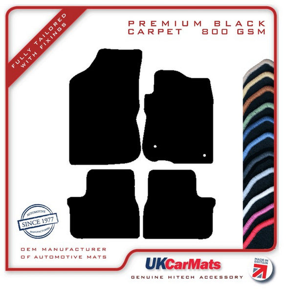 Peugeot 208 2012-2019 Black Premium Carpet Tailored Car Mats HITECH